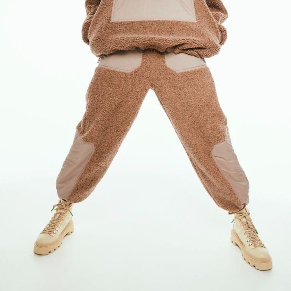H&M Shearling Teddy Nylon Combination Jogger